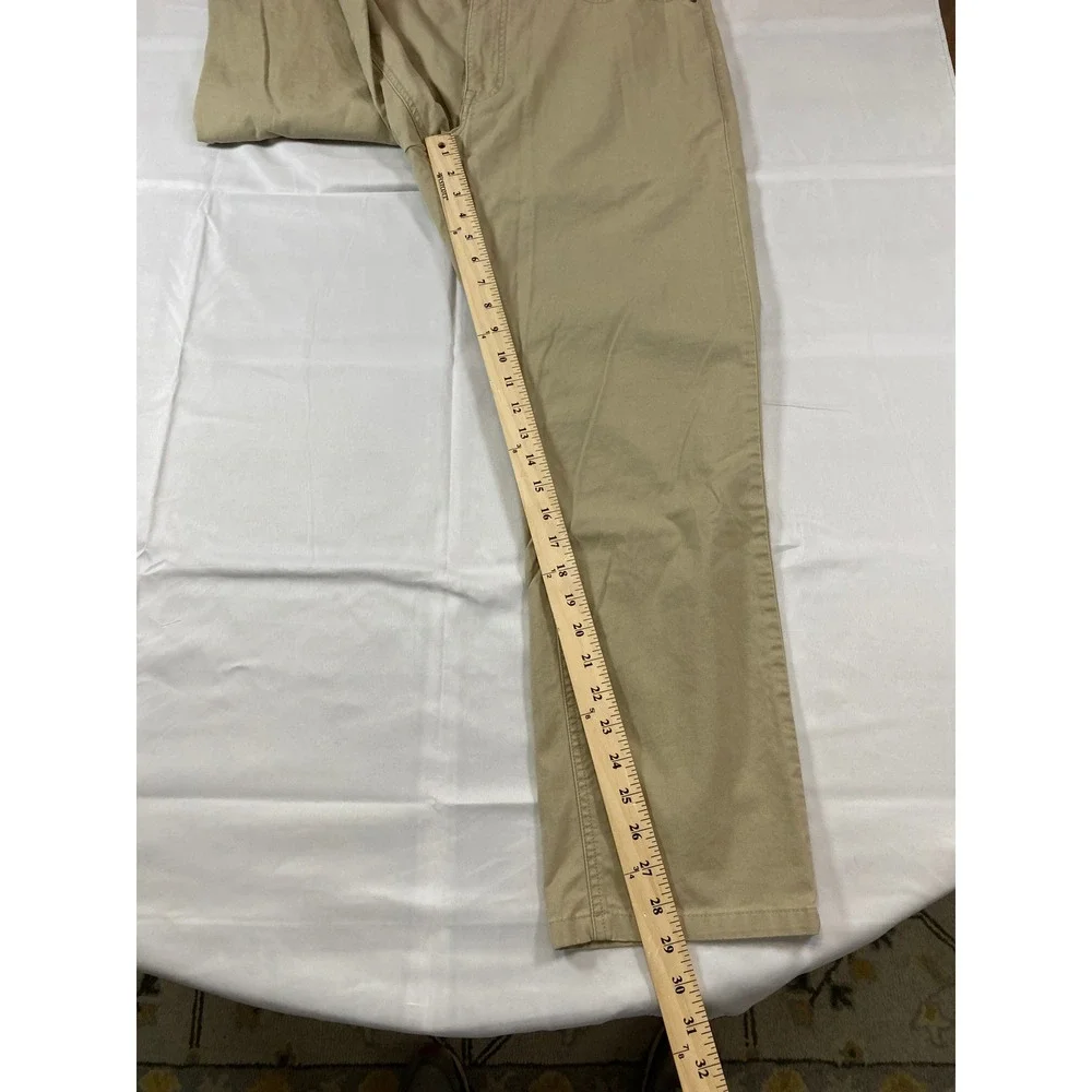 Peter Millar Mens 36x29 Khaki 5 Pocket Twill Pants‎ Straight Leg Tan Cotton Peru